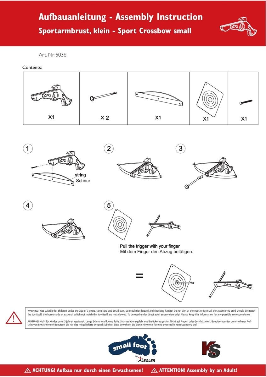 Bogenschiessen: Spielzeug Armbrust KV von small foot – Neu und originalverpackt aus Wettingen von Swala 3