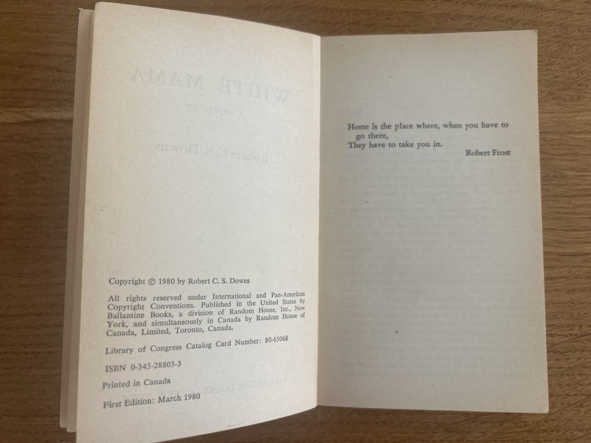 Libri: White Mama Roman Robert C. S. Downs 1980 – Usato da Wohlen AG venduto da Rstoeckli6 3