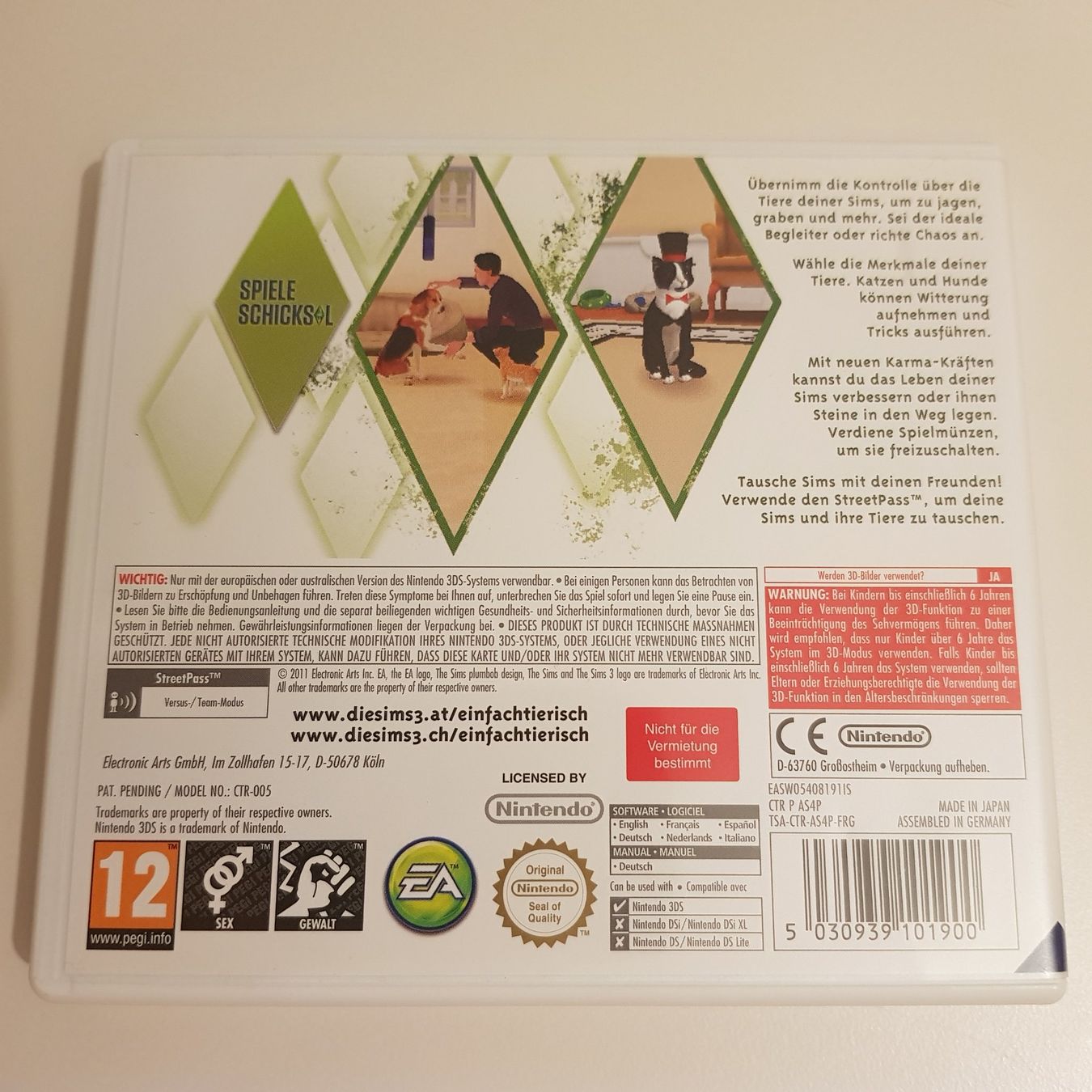 Nintendo Spiele: Die Sims 3 - Einfach Tierisch /3DS – Gebraucht aus Münchenstein von 2DGames 1