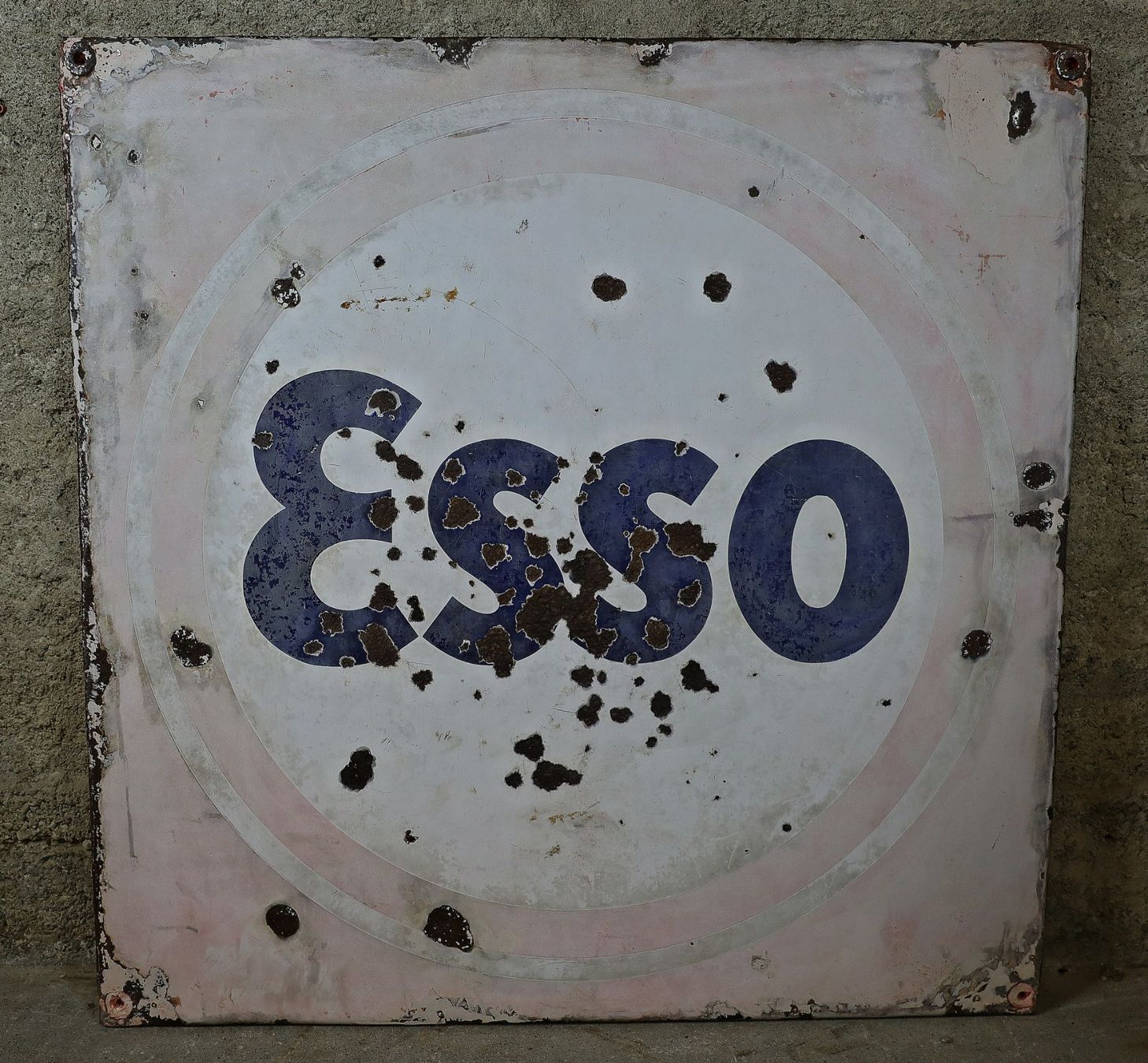 Esso Insegne: Emailschild "Esso" ca. 1 m x 1 m – Usato da Birrwil venduto da brandschatz_birrwil 4