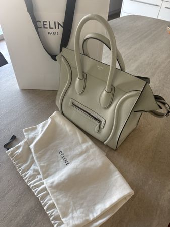 Celine Trapeze Tasche Leder mit Staubbeutel und Tas