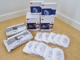 2x 3M Maske 7502 + A2P3 Filter Set 6055, 5935, 501 NEU