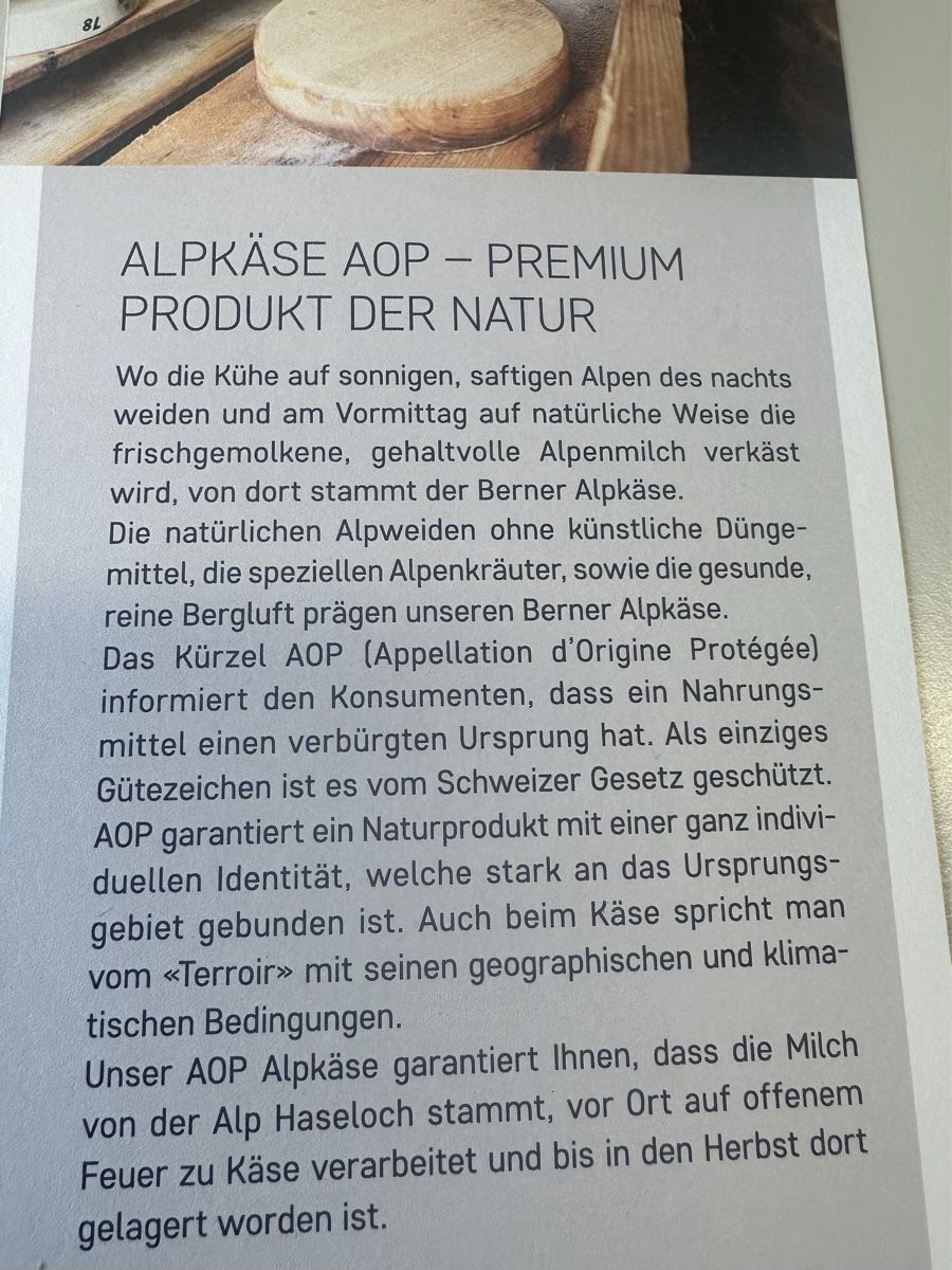 Cibi & Specialità: Alpkäse einjährig , Preis pro Kilogramm – Nuovo e nell'imballaggio originale da Gelterkinden venduto da Aischas 3