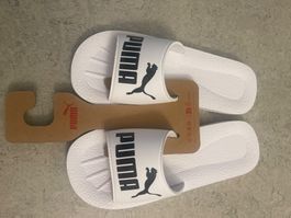 Badeschlappen Puma weiss mit Etikette
