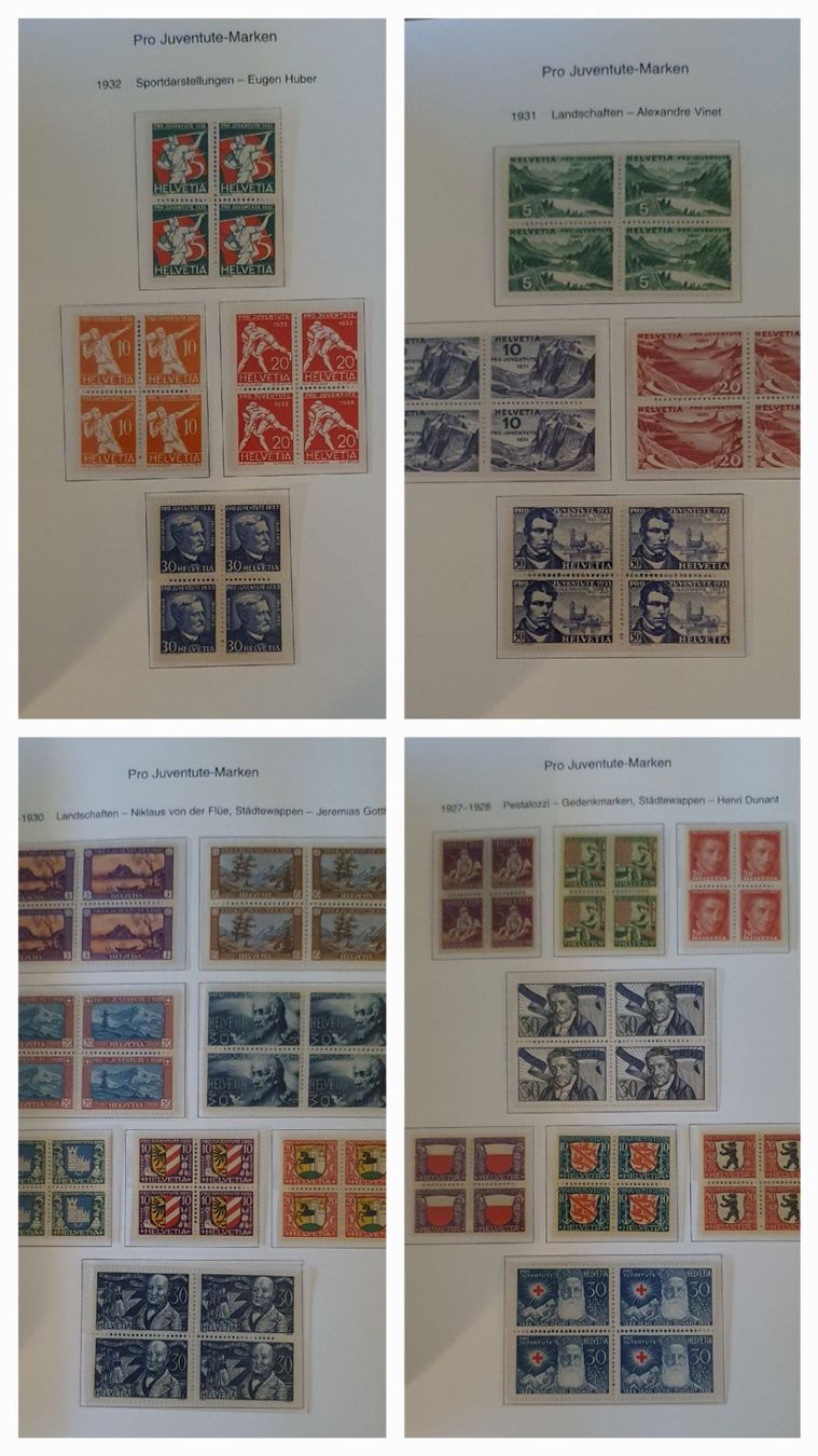 Tutti i francobolli: Pro Juventute 4er Block Sammlung Postfrisch 1913-2009 – Usato da Kreuzlingen venduto da Rschweiz1 5