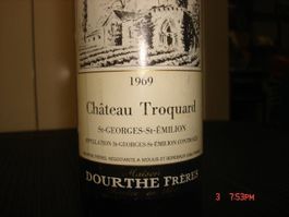 75cl 1969 vin Chàteau Troquard st. Georges Emillion Bordeaux