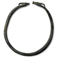 Asiatic Bronze Bracelet with Ibex Head Terminals