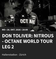 2x Don Toliver Konzert Sitzplatz Tickets Zürich 26.10.26