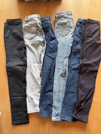 6-tlg Skinny-Jeans-/Chinopaket Mädchen (10-12 Jahre / 152) 
