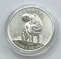 sehr schöne 1 Silber-Unze (31,1 Gramm) 9999 Fine CANADA WOLF