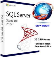 Microsoft SQL Server 2022 Standard 32 CPU unbegrenzten Cal,s
