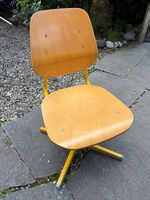 Vintage Schul-Drehstuhl Kind, höhenverstellbar, Buche