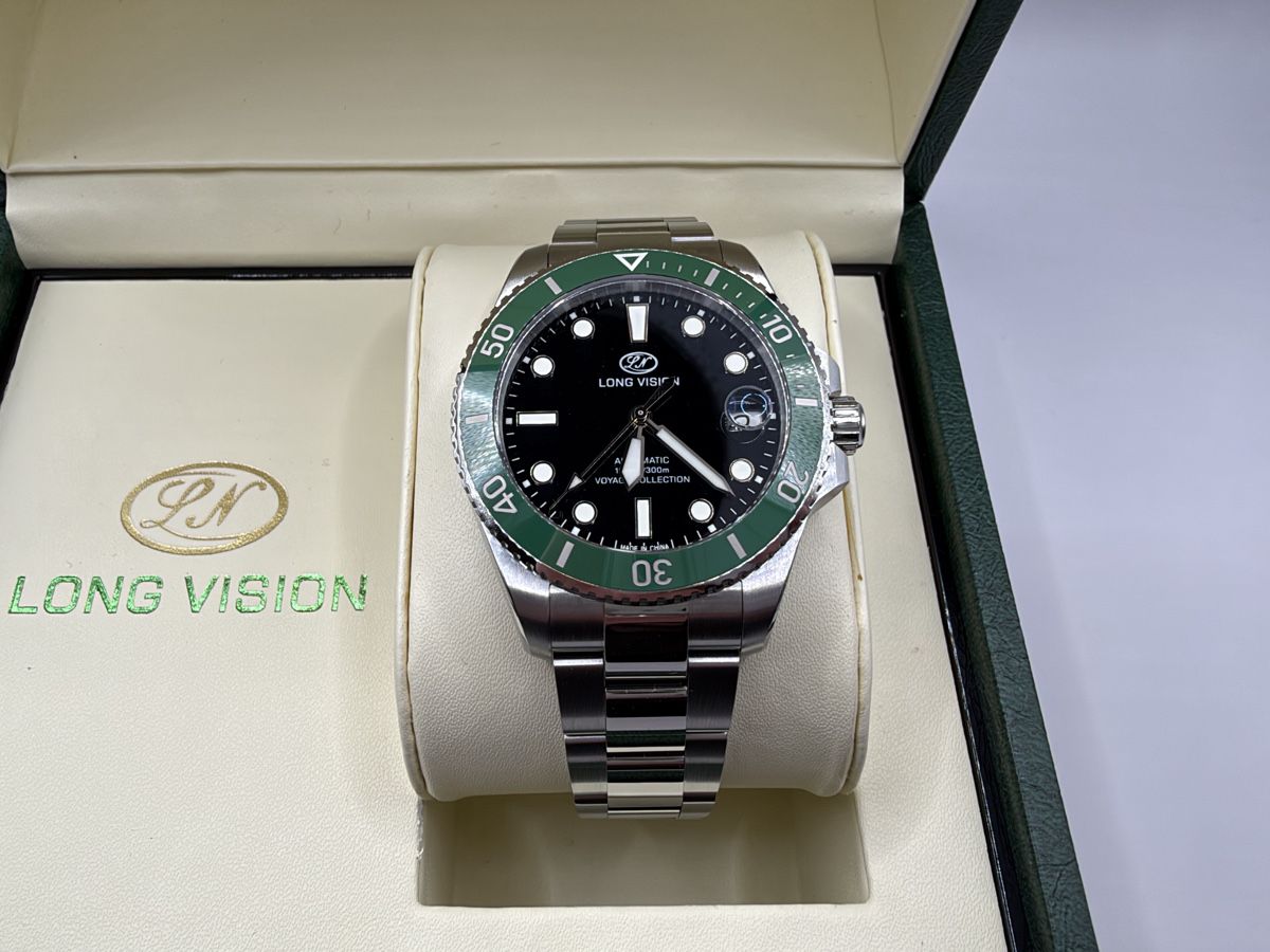 Orologi: Long Vision 37 mm Green Ceramic automatic watch – Nuovo e nell'imballaggio originale da Genève venduto da Resko 2