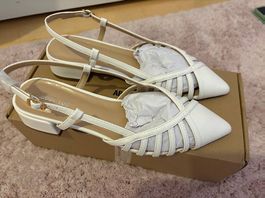 Slingpumps Weiss NEU / UNGETRAGEN Gr.38