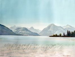 CHRISTIAN GOTTHARD HIRSCH – Am Tegernsee, Gouache auf Papier