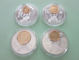 4 Medaillen "THE FORTHCOMING NEW EURO COUNTRIES"