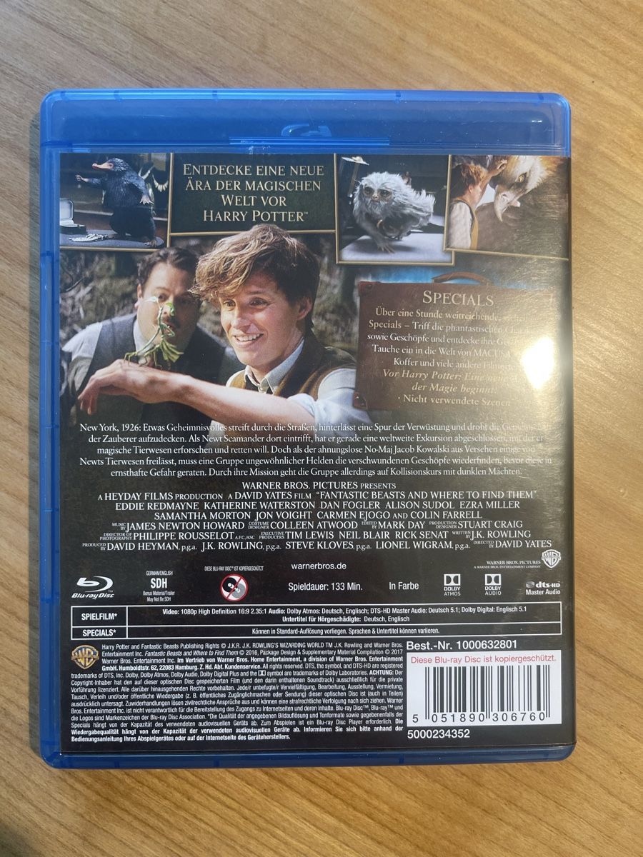 Tutti i DVDs: Phantastische Tierwesen - Blu-Ray – Usato da Binningen venduto da Shuffle66 1