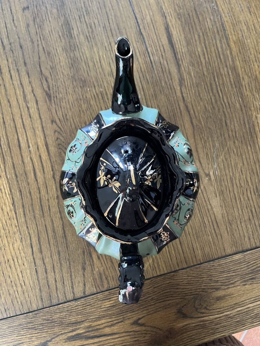Teiere: Teiera vintage decorativa, verde e nera! Perfetta. – Usato da Novaggio venduto da Sabi-Pearl 4