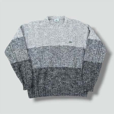 Lacoste vintage grey knitted sweatshirt 90s strickpullover p