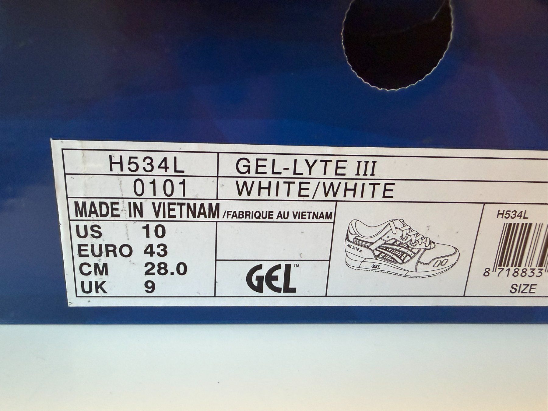 Asics Scarpe da uomo: Asics Gel-Lyte 3 All White – Usato da Ennenda venduto da KUROI14 6