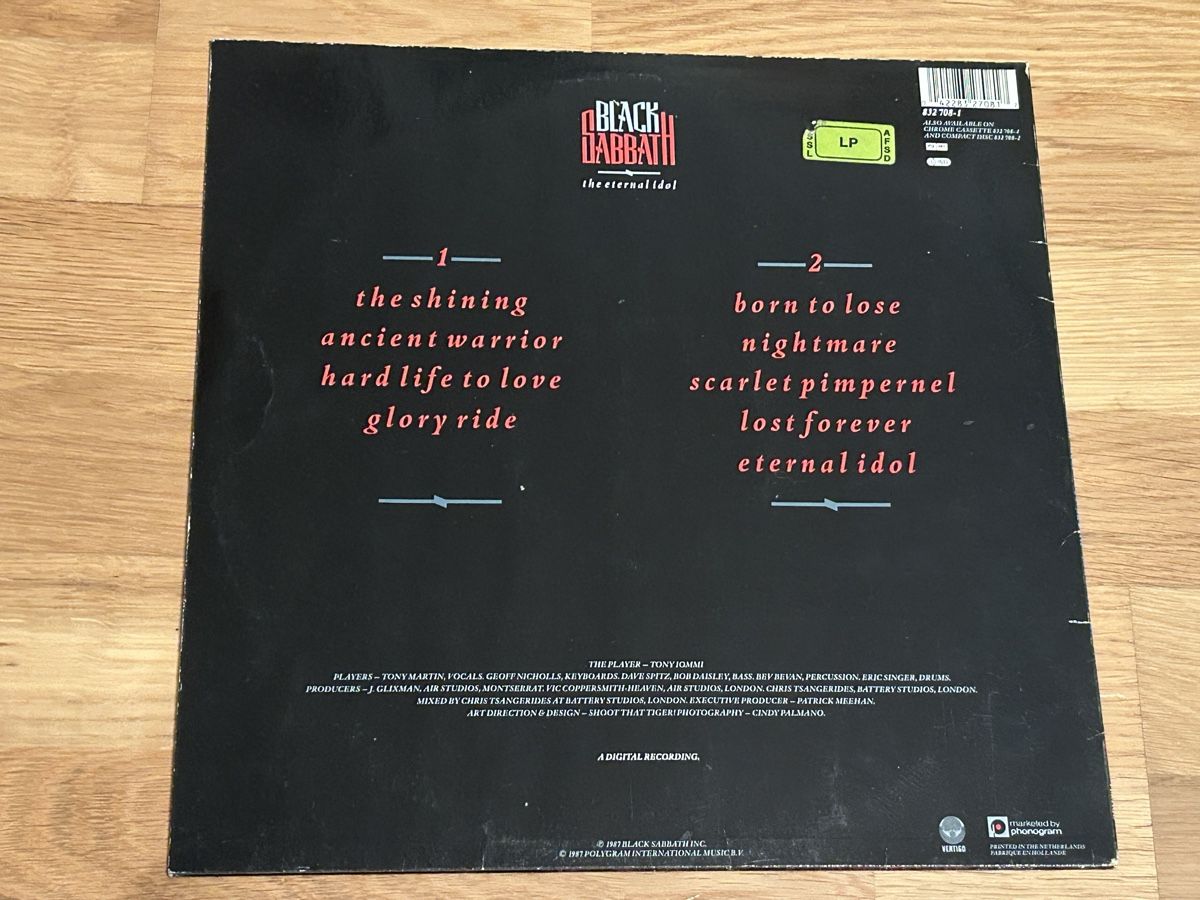 Schallplatten: Black Sabbath.  1987. the eternal idol – Gebraucht aus Faulensee von Mizuno06 1