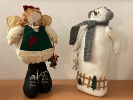2 lustige Figuren für Weihnachten (Engel & Schneemann)