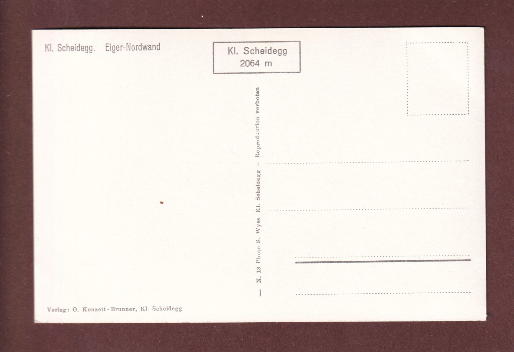 Cartoline postali: KLEINE SCHEIDEGG - Eiger – Usato da Pully venduto da nicecards-shop 1