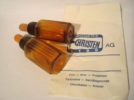 ‼️nun = 4.50 Fr.‼️2 alte Glasfläschchen + Drogerie Säckchen