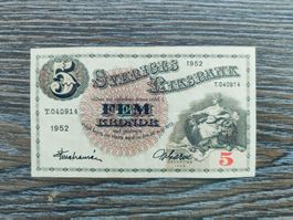 Schweden 5 Kronen 1952 !!!!!!
