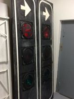 riesige Ampel, Verkehrsampel, H: 2,5m. Rarität, Retro Metall