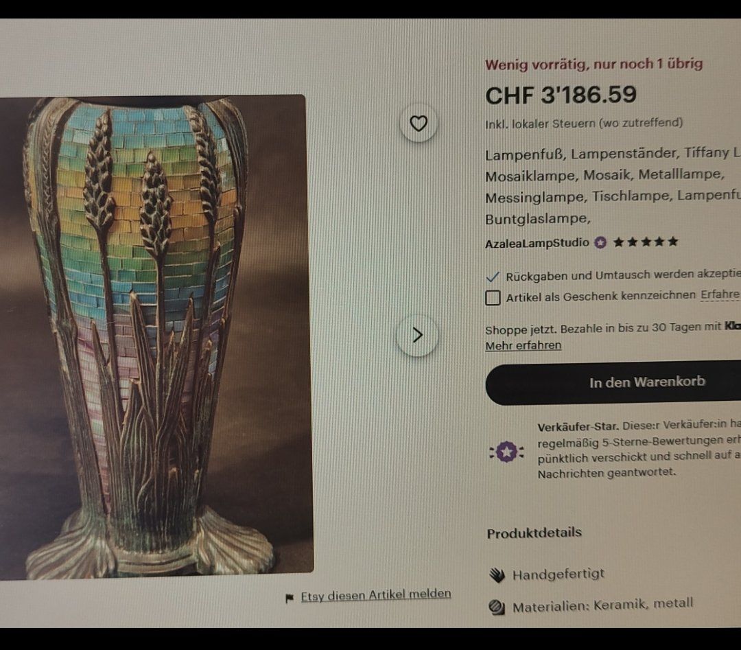 Lampade: Tiffany Lampe "COBWEB" 40cm – Usato da Volketswil venduto da rerererarara 9