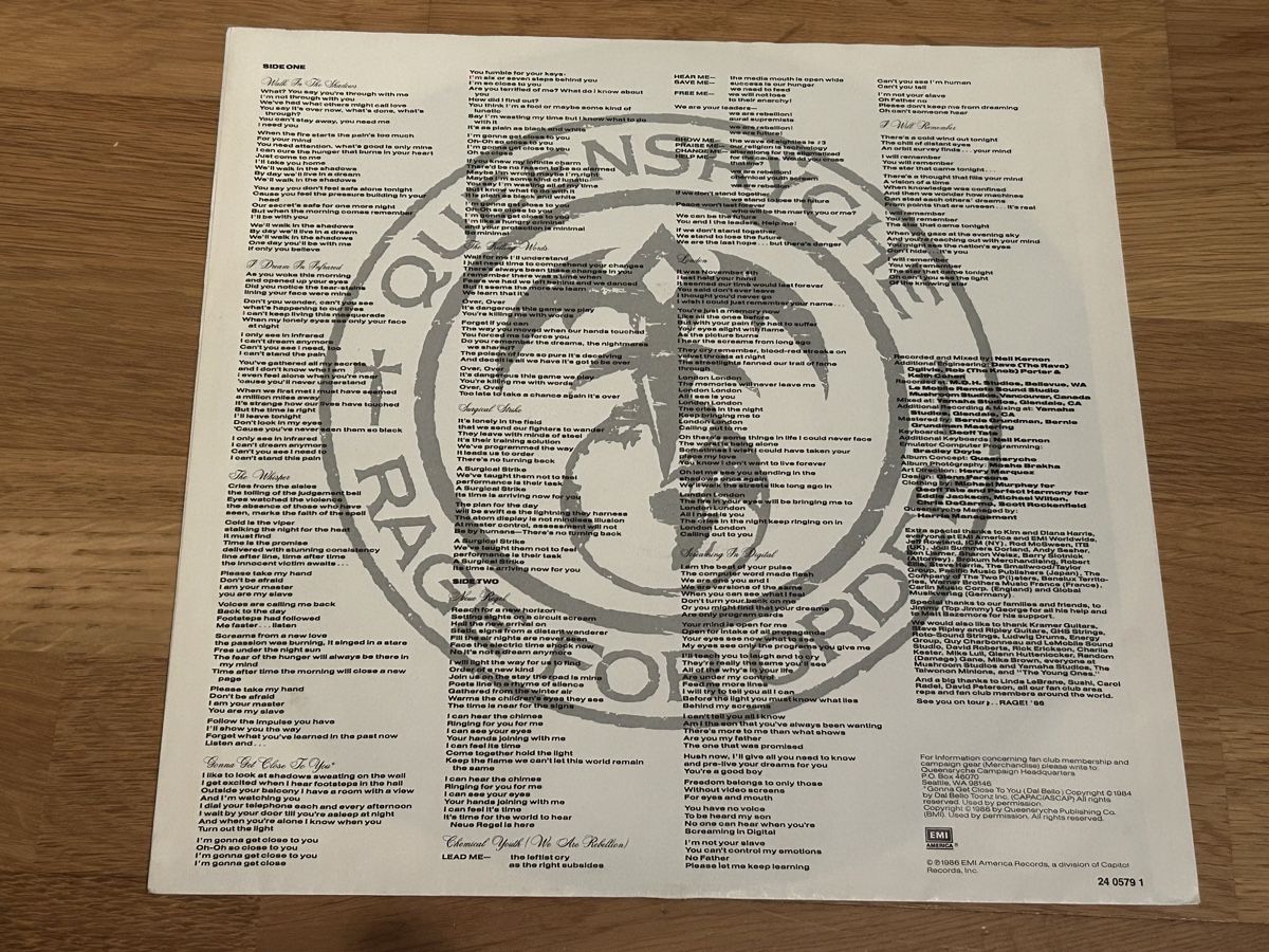 Dischi in vinile: Queenrÿche. 1986. Rage For Order – Usato da Faulensee venduto da Mizuno06 2