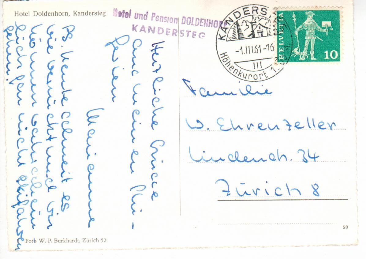 Cartoline postali: Hotel Doldenhorn Kandersteg – Usato da Wolhusen venduto da Curver9 1