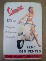 Plaque en métal Vintage Vespa 125 cc