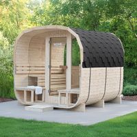 Outdoor Fasssauna LUND Saunakabine 10,5Kw Ofen + Zubehör