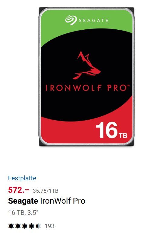 Synology Server: Synology DS124 NAS mit 1x Seagate 16TB IronWolf Pro – Usato da Samstagern venduto da riha08 1