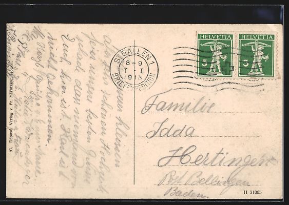 Cartoline postali: AK St. Gallen, Strassenpartie mit Kirche – Usato da Berlin venduto da bartko-reher 1