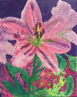 Gemälde Blume mit Glitzer Acryl auf Leinwand 30x40cm neu
