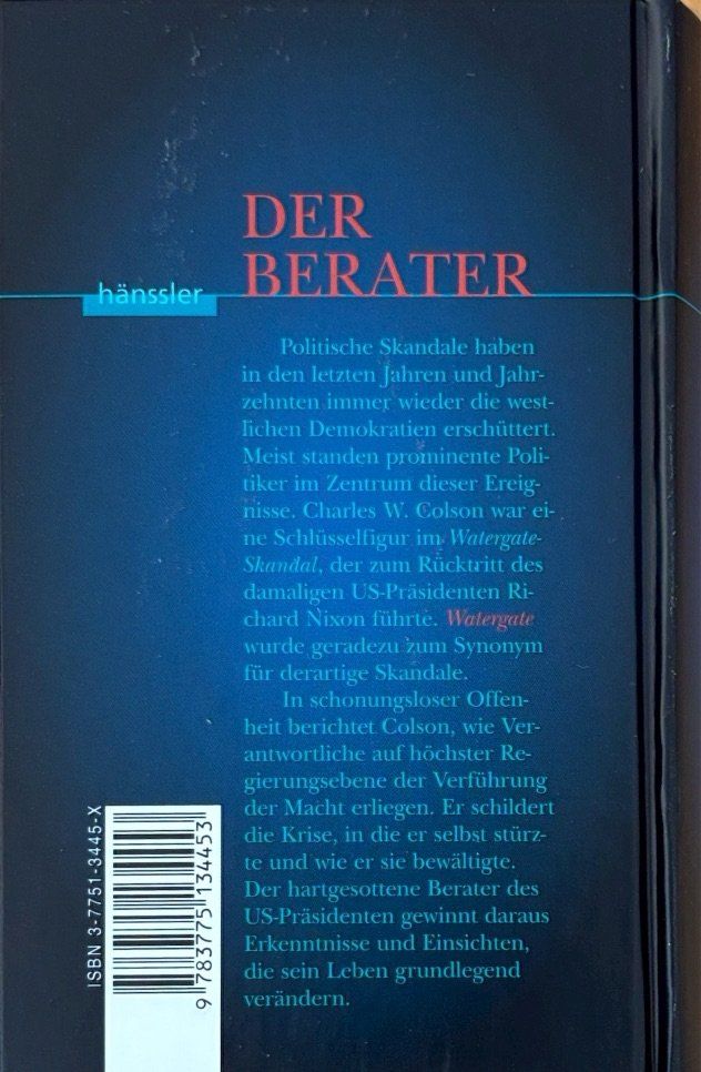 Libri: Colson Charles W., Der Berater – Nuovo (secondo la descrizione) da Sarnen venduto da Livres 1