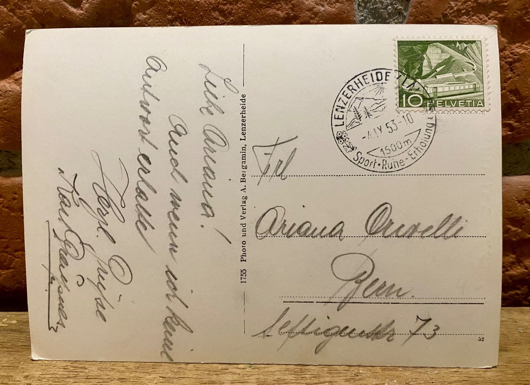 Cartoline postali: 1953 LENZERHEIDE Piz Danis & Stätzerhorn - Grossformat – Usato da Root venduto da ENGLAND-TREASURES 2