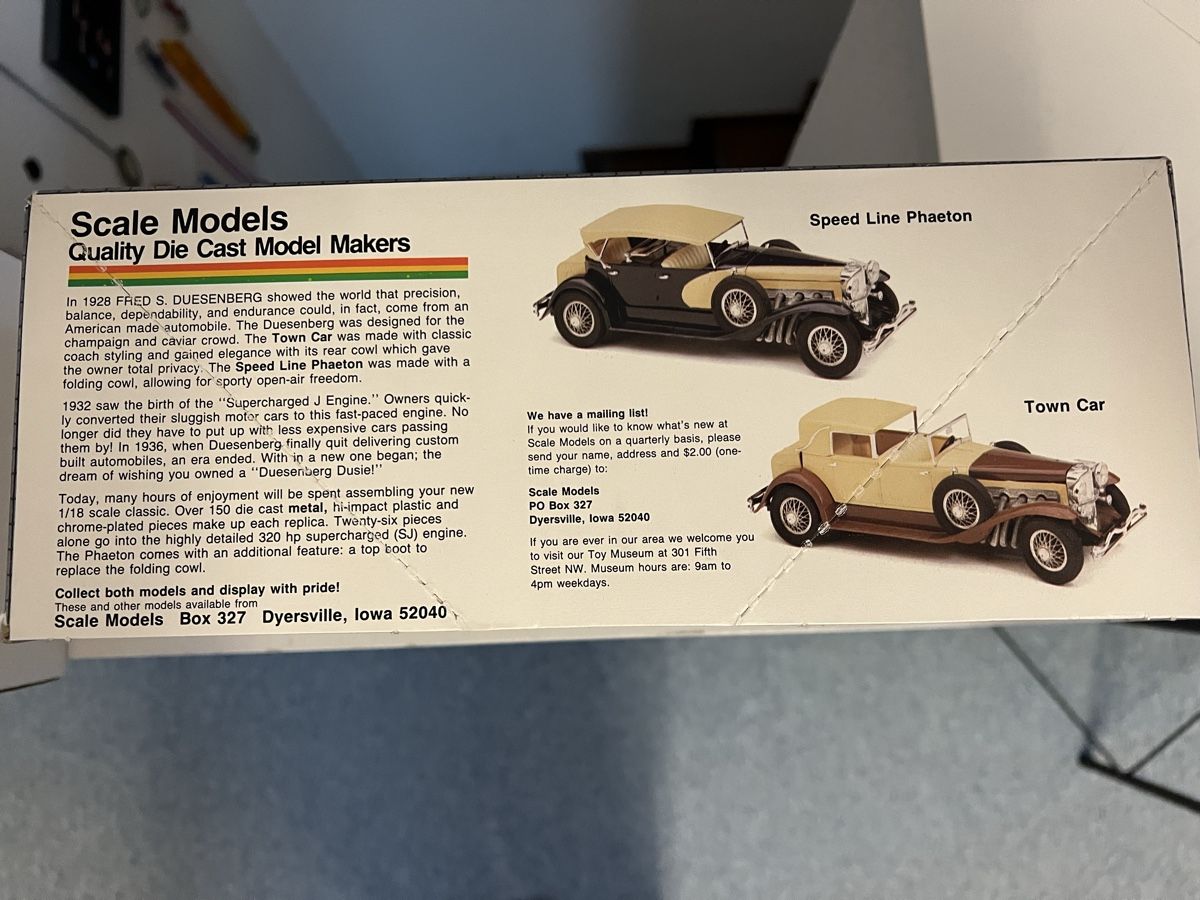 Modellini d'auto: Duesenberg "Speed Line Phaeton" 1930, Metallmodell, OVP – Nuovo e nell'imballaggio originale da Therwil venduto da Hannibal1960 2