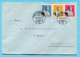 Satzbrief Ersttag -SBK Nr. 259-261 gest. Wädenswil 21.III.44