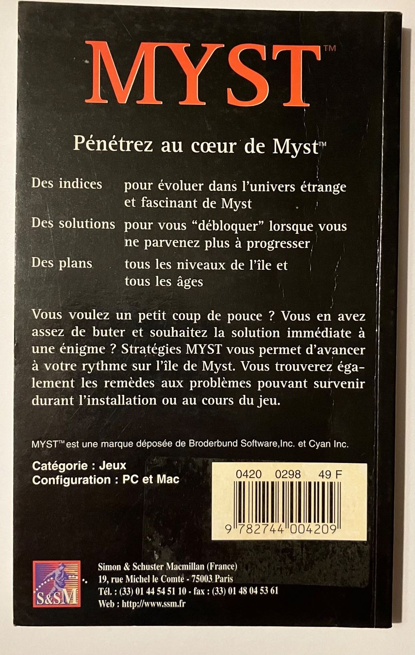 Giochi: Myst – Guide Stratégique – Usato da Ecublens VD venduto da Lenordique 1