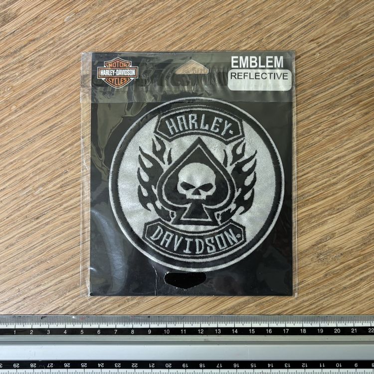 Harley-Davidson Toppe: Harley-Davidson Skull Emblem Patch reflektierend - neu/OVP – Nuovo e nell'imballaggio originale da Aarau venduto da mxpx_1981