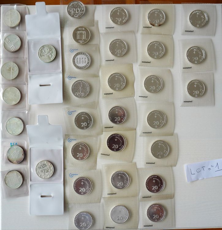 Rare! Lot de pièces commémoratives suisses en argent (D'occasion) à La