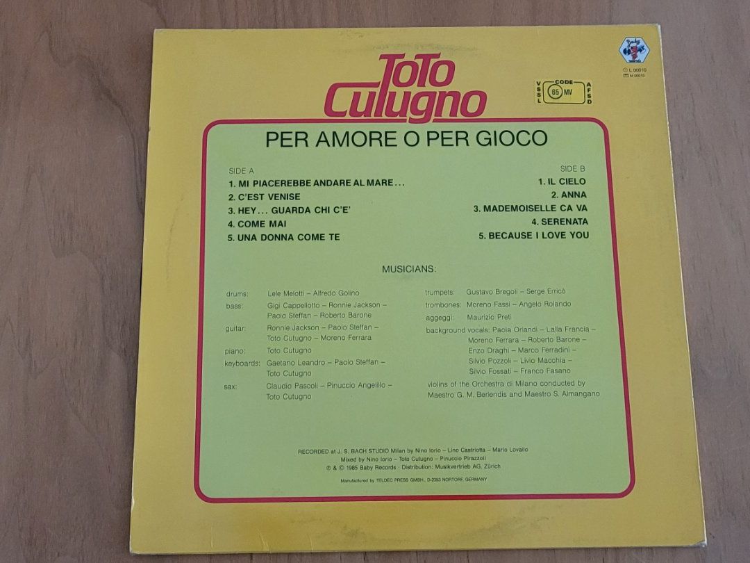 Schallplatten: LP  Toto Cutugno – Gebraucht aus Martigny von MZ-67 1