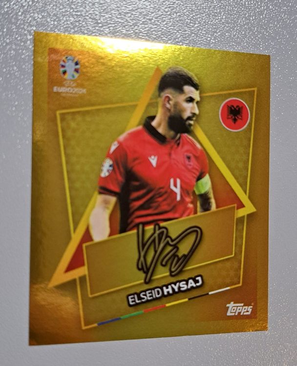 Topps Euro 2024 Elseid Hysaj Gold ALB SP (Neu (gemäss Beschreibung)) in ...