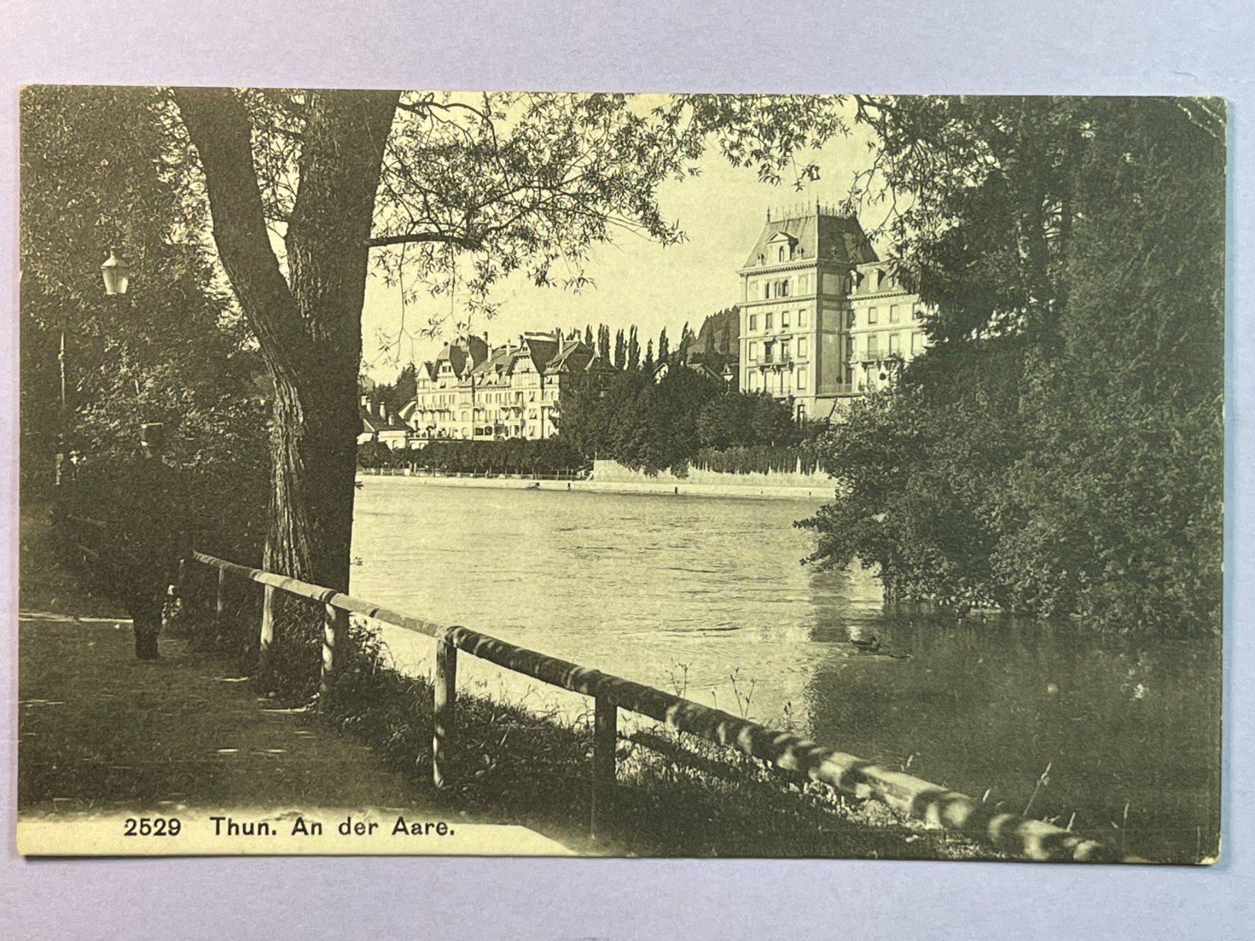 Ansichtskarten: Thun, an der Aare – Gebraucht aus Steg VS von _vinci_