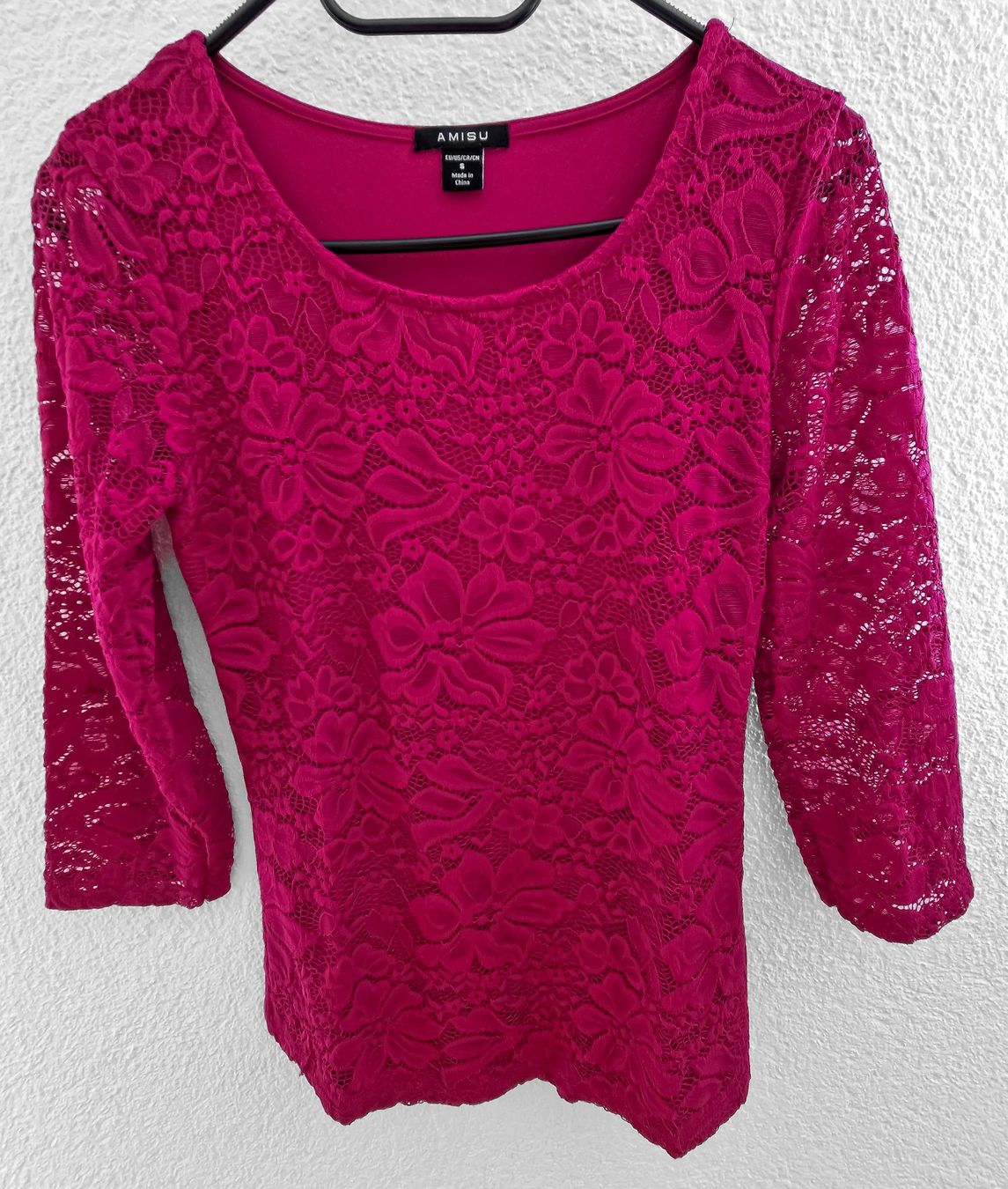 T-shirt: 3/4tel-arm Shirt mit Spitze, Top, Oberteil, Pulli, Pullover – Nuovo e nell'imballaggio originale da Hettlingen venduto da exp_p7b2