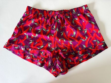 HUNKEMÖLLER, Pyjama-Short, Gr. L, Farbe Violett/Rot (Chili)
